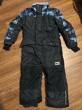 deux par deux space theme- Black and Navy Blue Kids 1 pc Snowsuit
